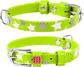 Фото Collar Классический Waudog Glamour 19-25 см / 12 мм салатовый (35835)