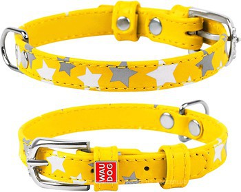 Фото Collar Классический Waudog Glamour 21-29 см / 12 мм желтый (35848)