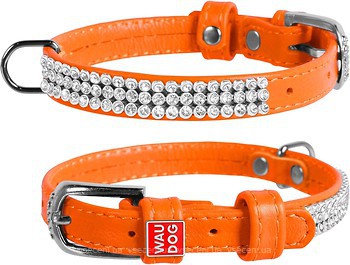 Фото Collar Классический Waudog Glamour 21-29 см / 12 мм оранжевый (33084)