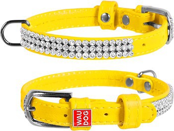 Фото Collar Классический Waudog Glamour 21-29 см / 12 мм желтый (33088)