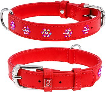 Фото Collar Классический Waudog Glamour 27-36 см / 15 мм красный (32843)