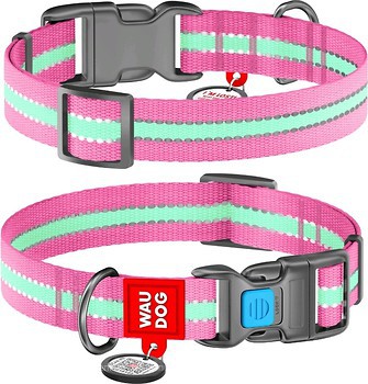 Фото Collar Классический Waudog Nylon 31-49 см / 25 мм розовый (45647)