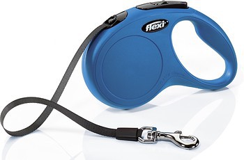 Фото Flexi Поводок-рулетка ленточная New Classic S 5 м / 15 кг blue
