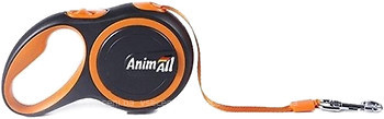 Фото AnimAll Поводок-рулетка ленточная 5 м / 25 кг оранжевый (60701)