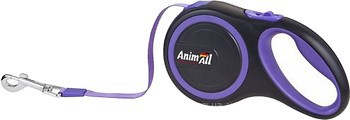 Фото AnimAll Поводок-рулетка ленточная 3 м / 15 кг фиолетовый (60699)