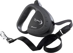 Фото Ferplast Поводок-рулетка ленточная Flippy Tech Tape L 5 м / 50 кг black/grey (75032021)