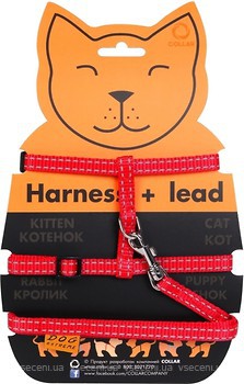 Фото Collar Шлея с поводком Dog Extreme 20-30 см / 25-40 см / 10 мм красный (42853)