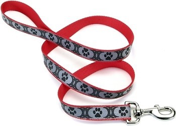 Фото Coastal Поводок классический Lazer 1.2 м / 16 мм red with paws (46464_TRP04)