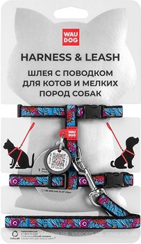 Фото Collar Шлея с поводком Waudog Nylon 20-30 см / 25-40 см / 10 мм (5482)