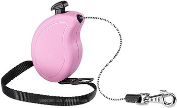 Фото Ferplast Поводок-рулетка тросовая Flippy One Cord Mini 3 м / 8 кг pink (75091016)
