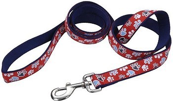 Фото Coastal Поводок классический Ribbon 1.8 м / 25 мм red paws (61976_RWP06)