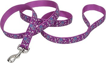 Фото Coastal Поводок классический Ribbon 1.8 м / 25 violet flowers (61976_OBQ06)
