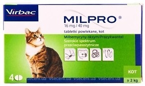 Фото Virbac Таблетки Мильпро (Milpro) 2-8 кг, 4 шт