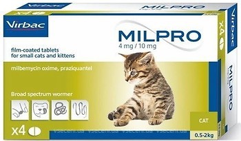 Фото Virbac Таблетки Мильпро (Milpro) до 2 кг, 4 шт