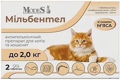 Фото Modes Таблетки Мильбентел для котят и кошек до 2 кг 2 шт (ЗС000370)