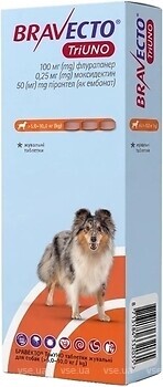 Фото MSD Animal Health Таблетки Бравекто ТриУНО (Bravecto TriUNO) 5-10 кг, 1 шт