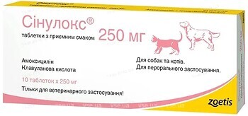 Фото Zoetis Таблетки Синулокс (Synulox) 250 мг, 1 шт