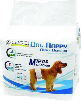 Фото Croci Пояс гигиенический Dog Nappy Male Version M 40-50 см 12 шт. (C6028878)