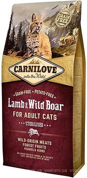 Фото Carnilove Lamb&Wild Boar For Sterilised Cats 6 кг