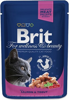 Фото Brit Premium Cat Pouches Salmon & Trout 100 г