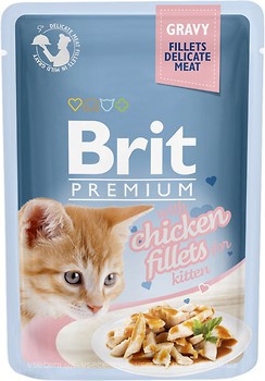Фото Brit Premium Cat Pouch Kitten Chicken Fillets in Gravy 85 г