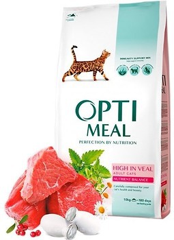 Фото Optimeal For Adult Cats High in Veal 10 кг