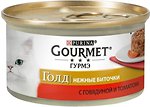 Фото Gourmet Gold Нежные биточки с говядиной и томатом 12x85 г