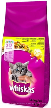 Фото Whiskas Сухой корм Вкусные подушечки для котят с курицей 14 кг