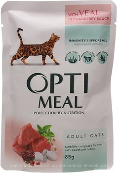 Фото Optimeal For Adult Cats With Veal in cranberry sauce 85 г