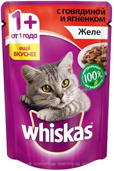 Фото Whiskas Консервированный корм с говядиной в желе 85 г