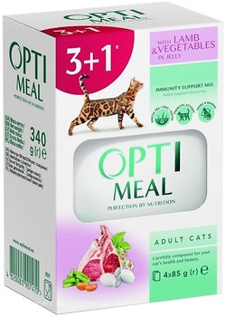 Фото Optimeal For Adult Cats With Lamb & Vegetables in jelly 4x85 г