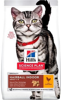 Фото Hill's Science Plan Adult Hairball & Indoor Chicken 300 г