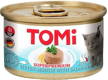 Фото TOMi Консервированный корм для котят с лососем 85 г