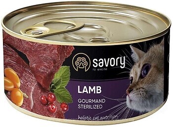 Фото Savory Adult Cat Gourmand Sterilized Lamb 200 г