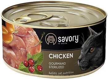 Фото Savory Adult Cat Gourmand Sterilized Chicken 200 г