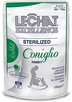 Фото Monge LeChat Excellence Sterilized Rabbit 100 г