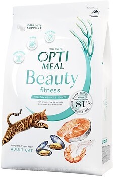 Фото Optimeal Beauty Fitness Adult Cat 4 кг