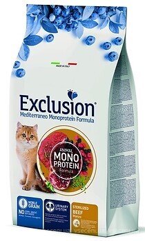 Фото Exclusion Noble Grain Cat Sterilized Beef 12 кг