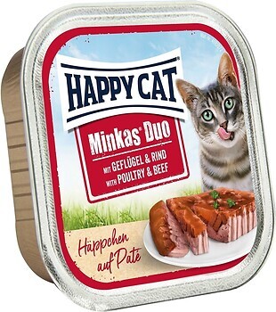 Фото Happy Cat Minkas Duo Geflugel & Rind 100 г