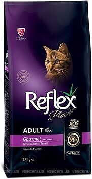 Фото Reflex Plus Adult Cat Gourmet Chicken 15 кг