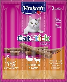 Фото Vitakraft Cat Stick Truthahn & Lamm 3x6 г (24192)