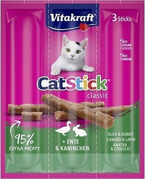 Фото Vitakraft Cat Stick Ente & Kaninchen 3x6 г (24190)