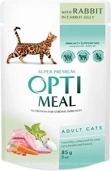 Фото Optimeal For Adult Cats With Rabbit in carrot jelly 85 г