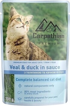 Фото Carpathian Pet Food Veal & Duck in Sause 100 г
