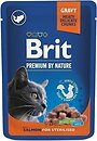 Фото Brit Premium Cat Pouches Sterilised Chunks in Gravy with Salmon 100 г