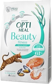 Фото Optimeal Beauty Fitness Adult Cat Sterilised 1.5 кг