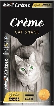 Фото AnimAll Cat Snack Creme with Chicken and Salmon 6x15 г (176408)