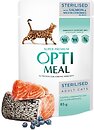 Фото Optimeal For Sterilised Cats With Salmon and Blueberries in jelly 85 г