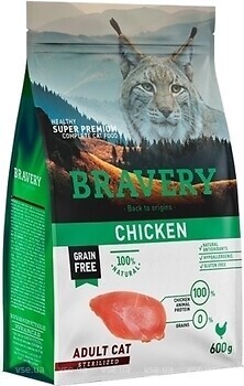 Фото Bravery Sterelized Adult Cat Chicken 600 г