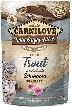 Фото Carnilove Cat Pouch Trout with Echinacea 85 г